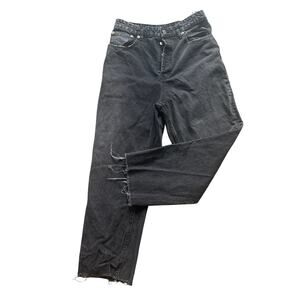 Zara High Waist Ankle Button Fly Raw hem Black 31/12